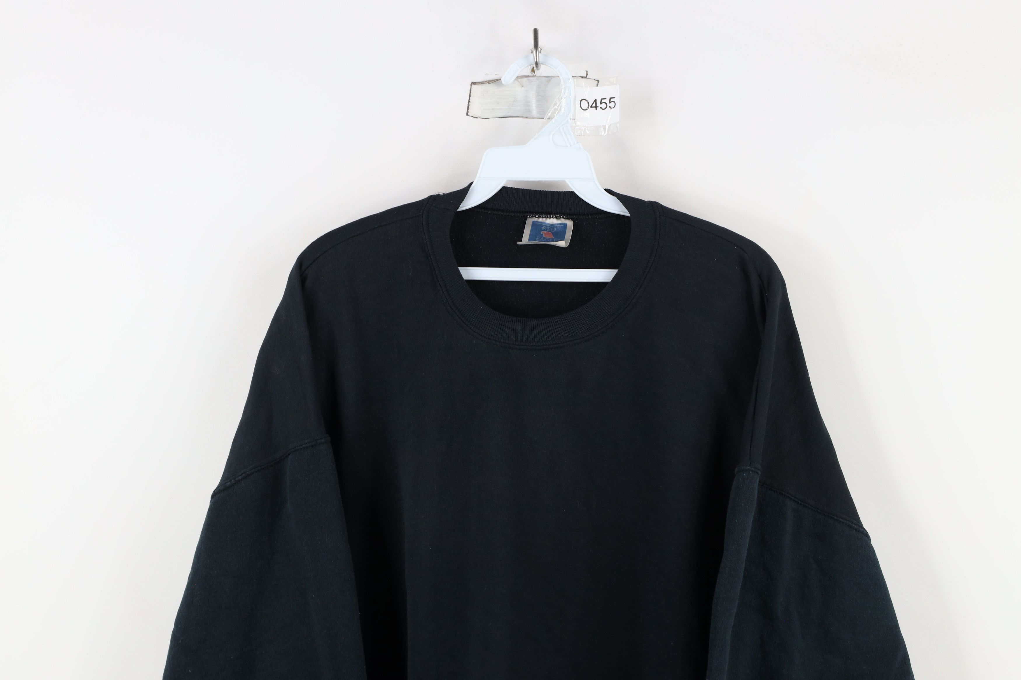 Vintage Vintage 90s Streetwear Faded Blank Crewneck Sweatshirt Black Size US XL / EU 56 / 4 - 2 Thumbnail