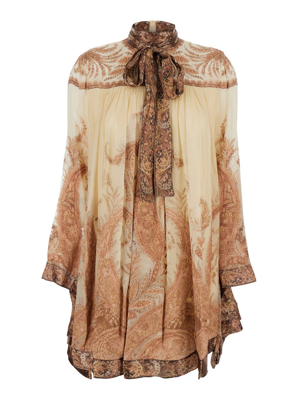 Zimmermann 'Hypnotic' Multicolor Mini Dress with Pussybow Collar and All-Over Paisley Print in Silk Blend Woman Size S / US 4 / IT 40 - 1 Thumbnail