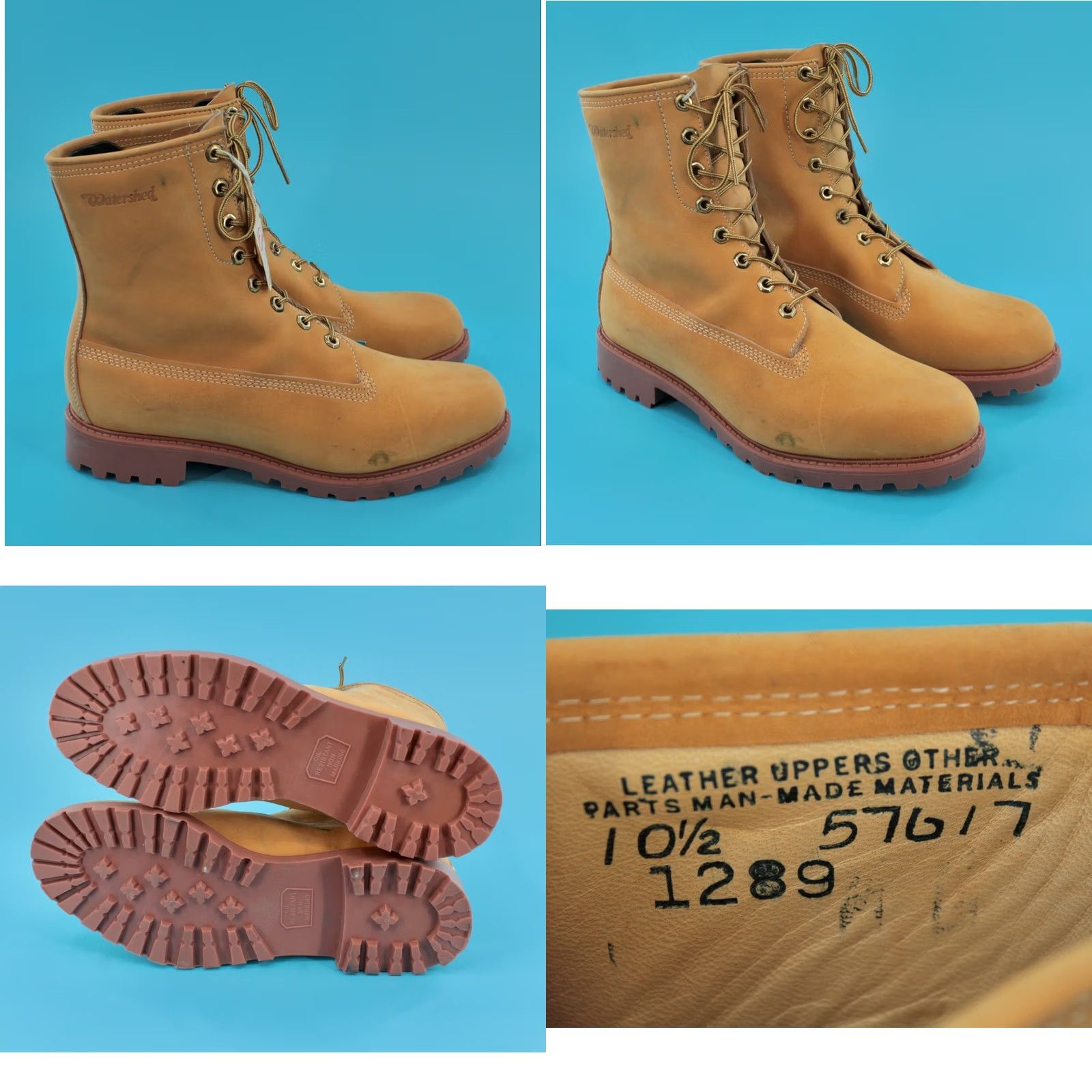 Vintage Watershed Boots Men's VTG 1970s Leather Boots Size 10.5 Brown Tan 70s Vintage Condition Good Size US 11 / EU 44 - 8 Thumbnail