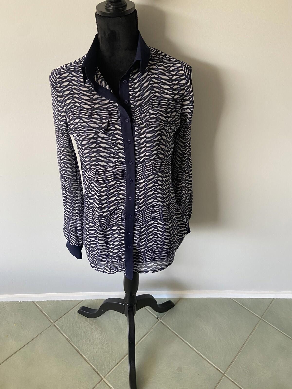 Other Witchery Striped Patterned Shirt Blue & White Size 6 Size XS / US 0-2 / IT 36-38 - 1 Thumbnail