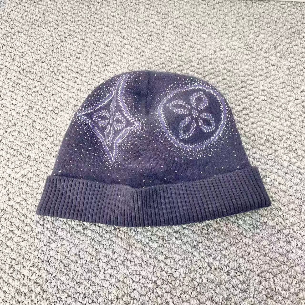 Louis Vuitton Louis Vuitton monogram blue and black knit hat Size ONE SIZE - 4 Thumbnail