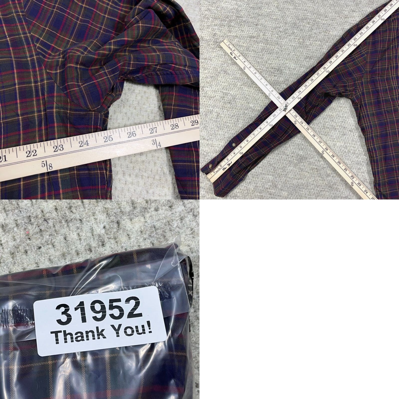 Ralph Lauren Ralph Lauren Shirt Men XL Button-Up Plaid Purple Olive Green Wool Blend Colorful Preppy Modern Size 46R - 8 Thumbnail