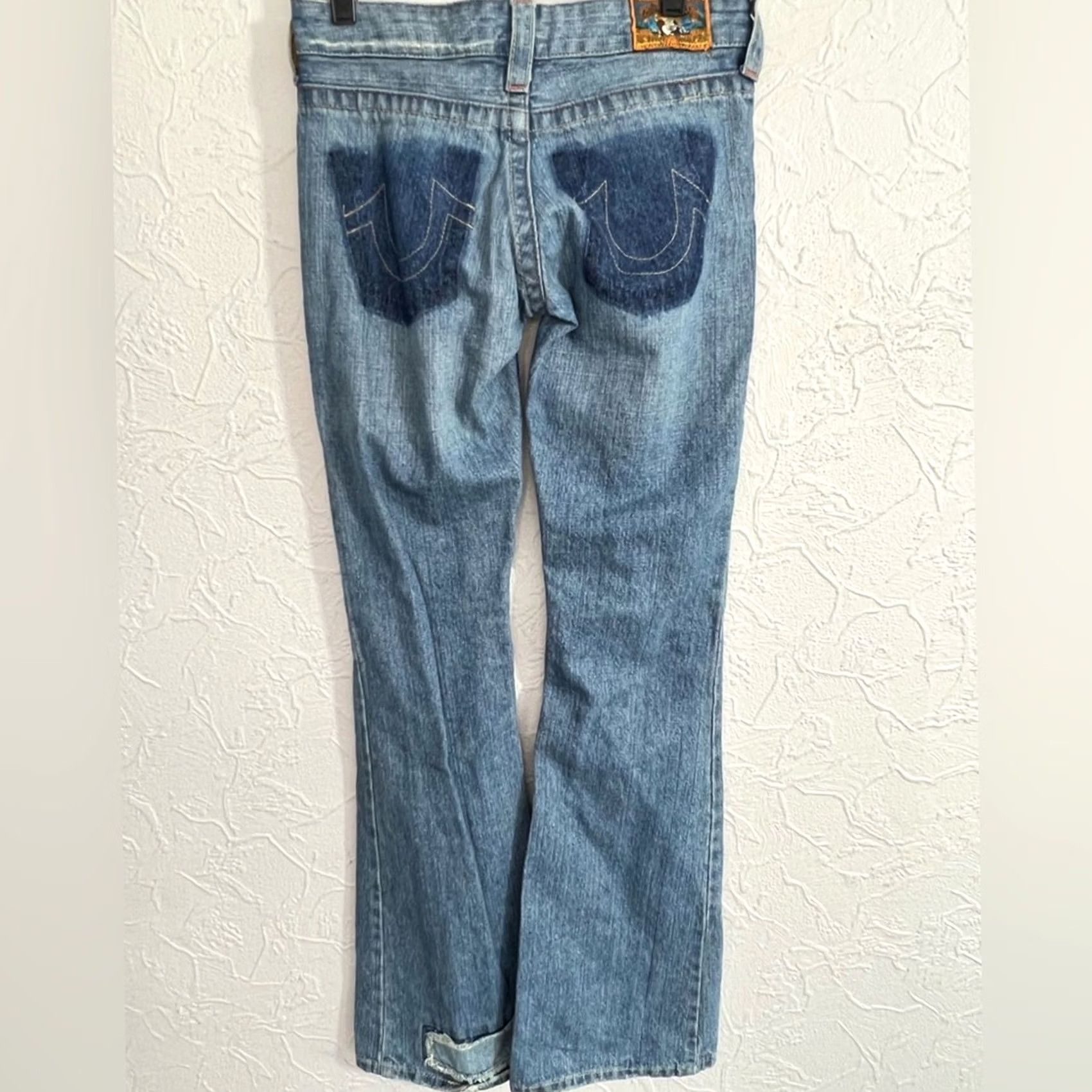 True Religion VINTAGE True Religion Jeans Flared Patchwork Y2k Low 28X32 26 BLUE Women Womens Jeans Flare 90s Size 26" / US 2 / IT 38 - 2 Thumbnail