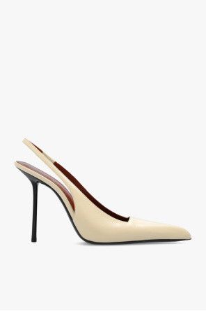 Saint Laurent Paris o1bcso1str1124 Kiss Slingback Pumps in Cream Size US 5 / IT 35 - 1 Thumbnail