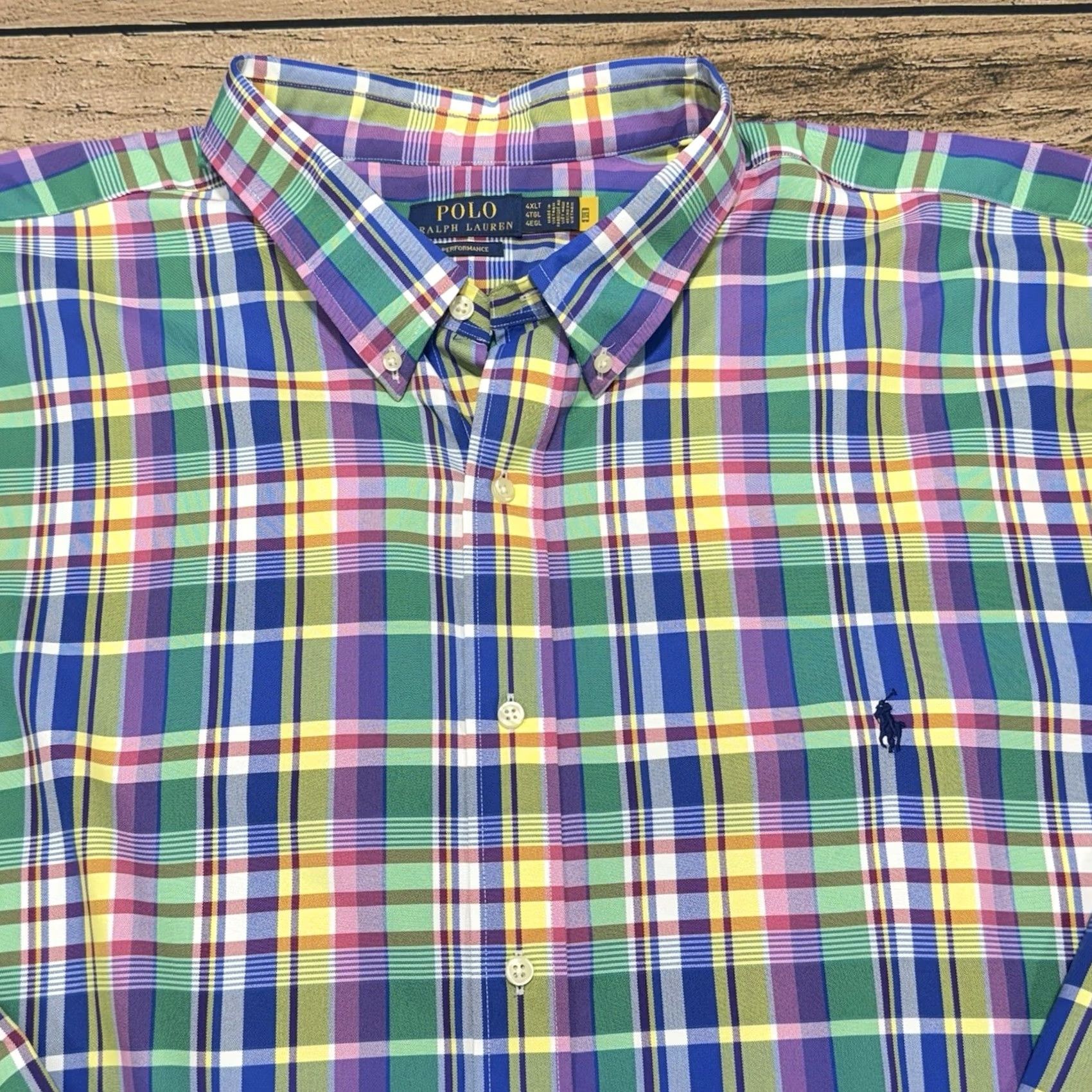 Polo Ralph Lauren VINTAGE Polo Ralph Lauren Shirt 4XLT Big Tall Plaid Performance Classic Oxford NWT Size US XXL / EU 58 / 5 - 2 Thumbnail