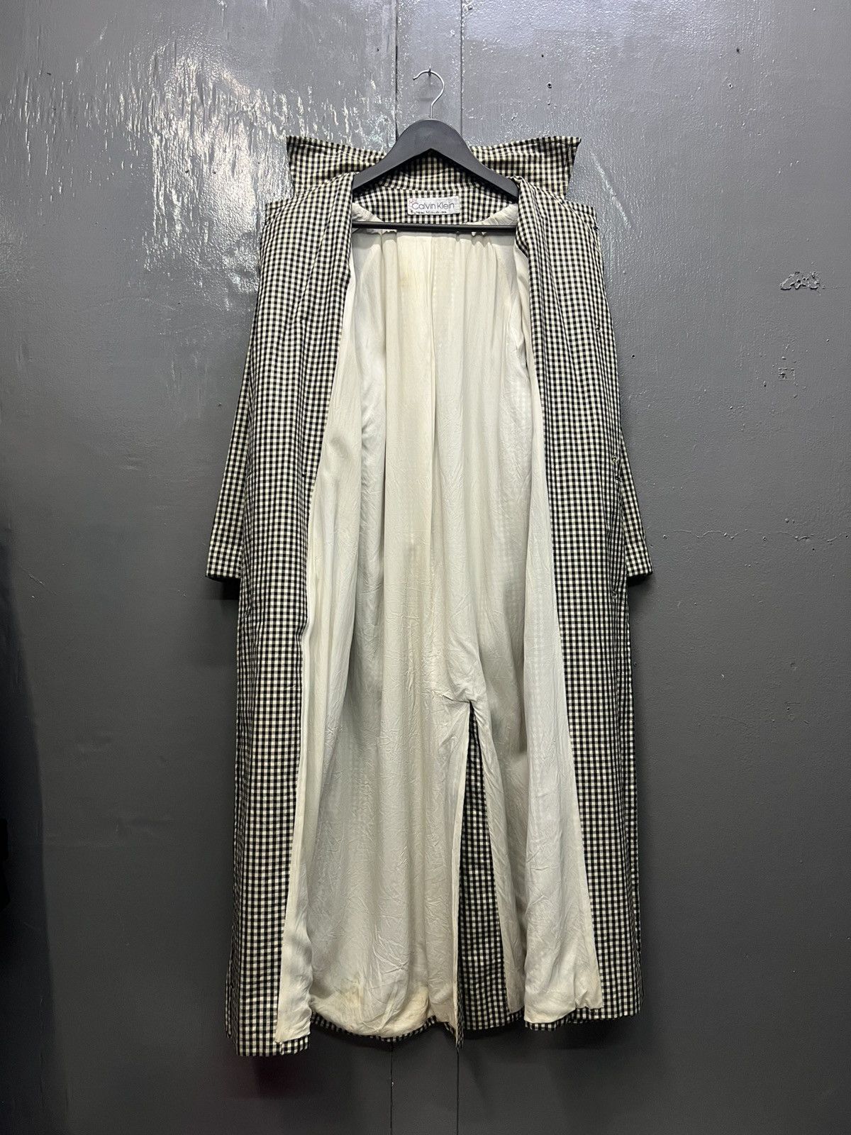 Calvin Klein Calvin Klein Plaid Long Coat Size S / US 4 / IT 40 - 8 Thumbnail