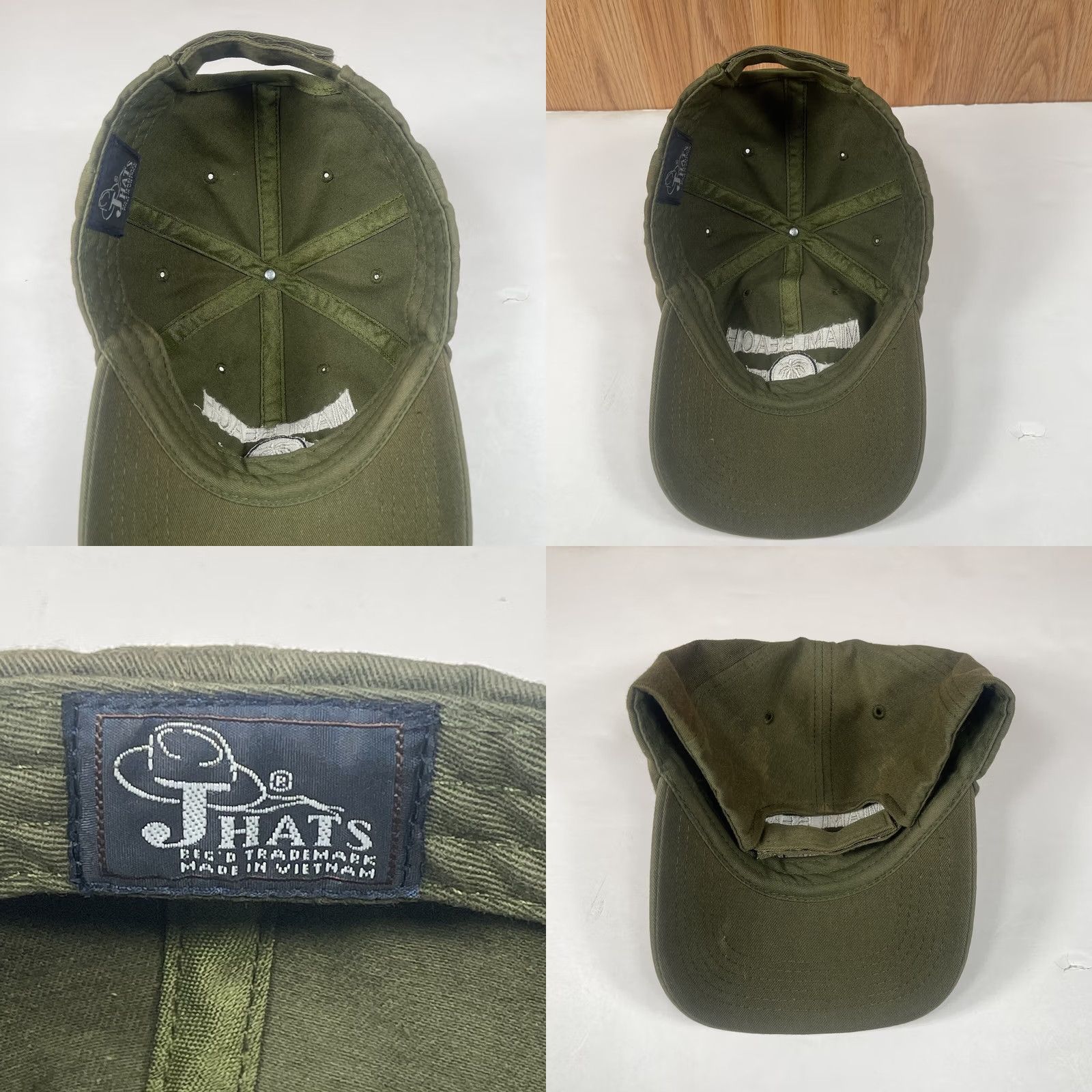 Vintage J Hats Miami Beach Florida Embroidered Adult Green Adjustable Baseball Hat Cap Size ONE SIZE - 8 Thumbnail
