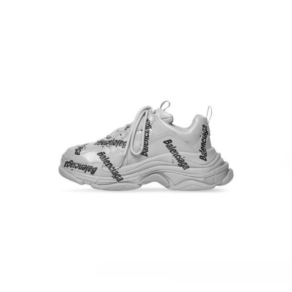 Balenciaga o1mt1gz1024 Triple S Logotype Sneakers in Grey/Black Size US 11 / IT 41 - 4 Thumbnail