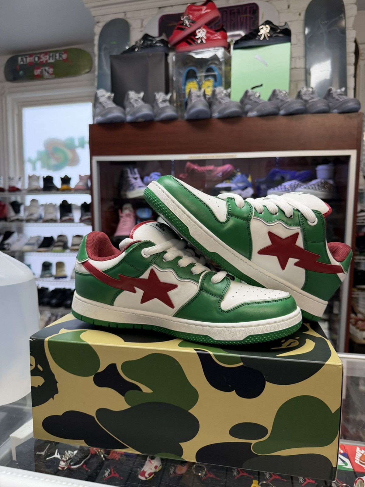 Bape Bape Skatestas Green/Red Size US 11 / EU 44 - 2 Thumbnail