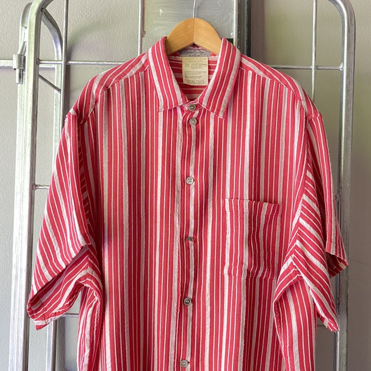Yohji Yamamoto Yohji Yamamoto Red & White Stripe Shirt Dress Size US XXL / EU 58 / 5 - 14 Thumbnail