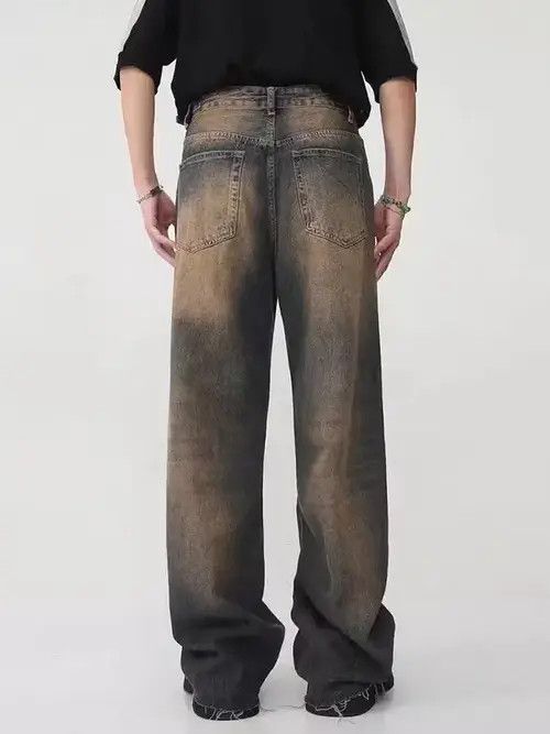 Japanese Brand × Jean Retro distressed straight-leg wide-leg jeans Size US 32 / EU 48 - 3 Thumbnail