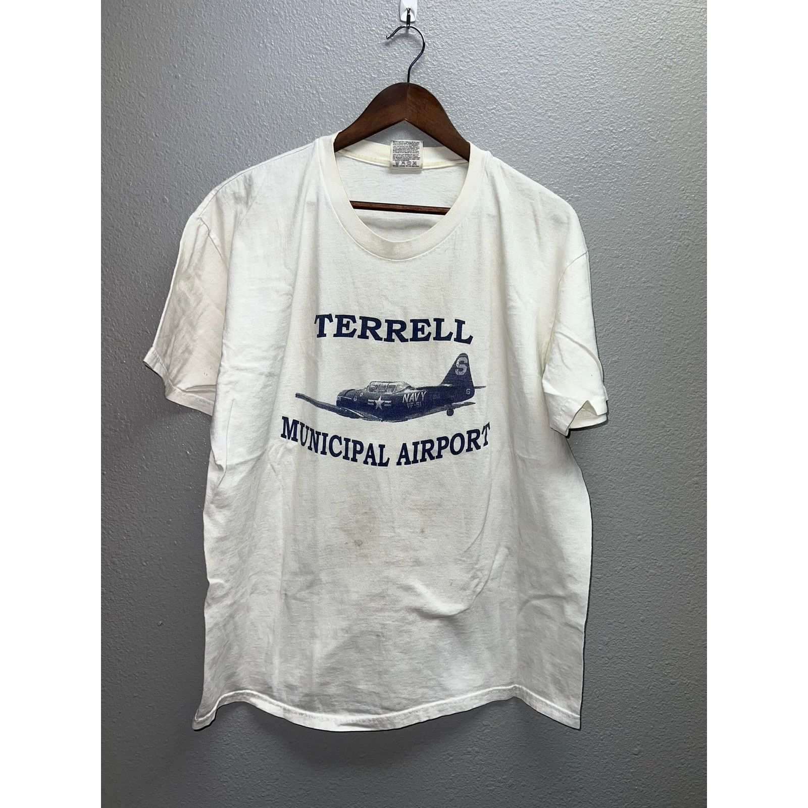 Hanes Vintage Terrell Fly In Shirt School Air Force Tee 90s VTG L Size US L / EU 52-54 / 3 - 1 Thumbnail