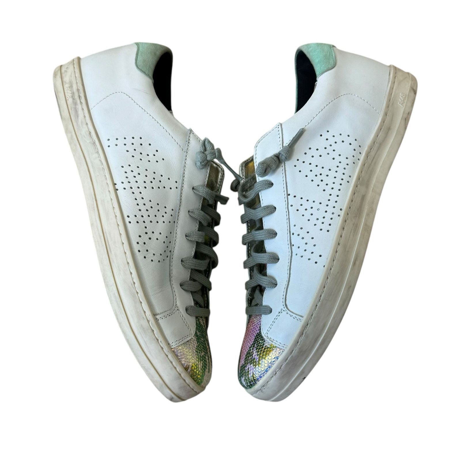 P448 P448 John Low Top Metallic Snakeskin Sneaker Size 39 White Size US 9 / IT 39 - 5 Thumbnail