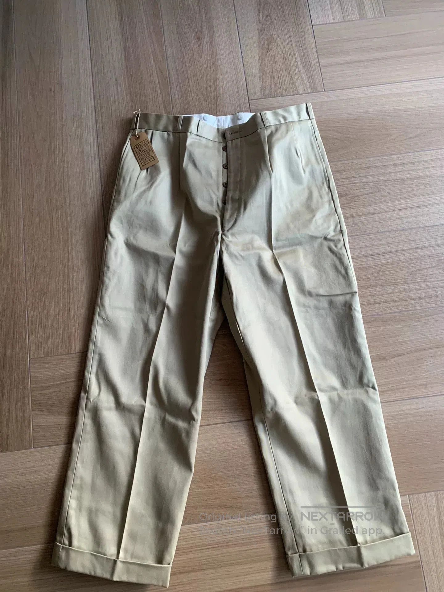Japanese Brand beige wide. Size US 34 / EU 50 - 1 Thumbnail