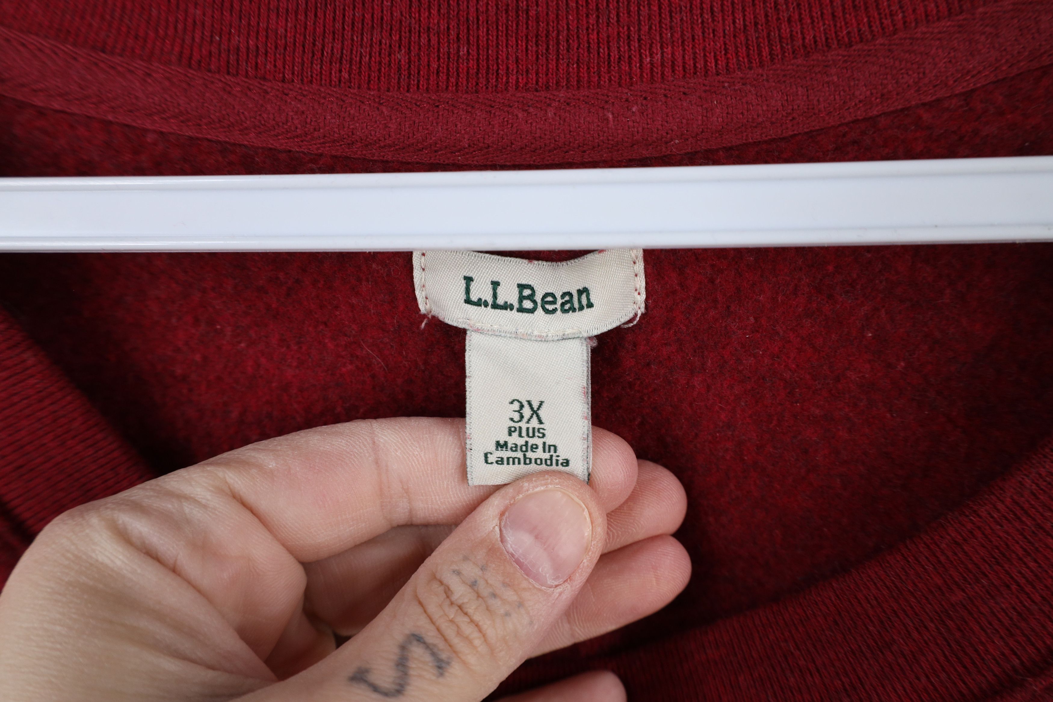 L.L. Bean × Vintage Vintage Y2K LL Bean Script Felt Letter Sweatshirt Red Size 3XL / US 20-22 - 5 Thumbnail
