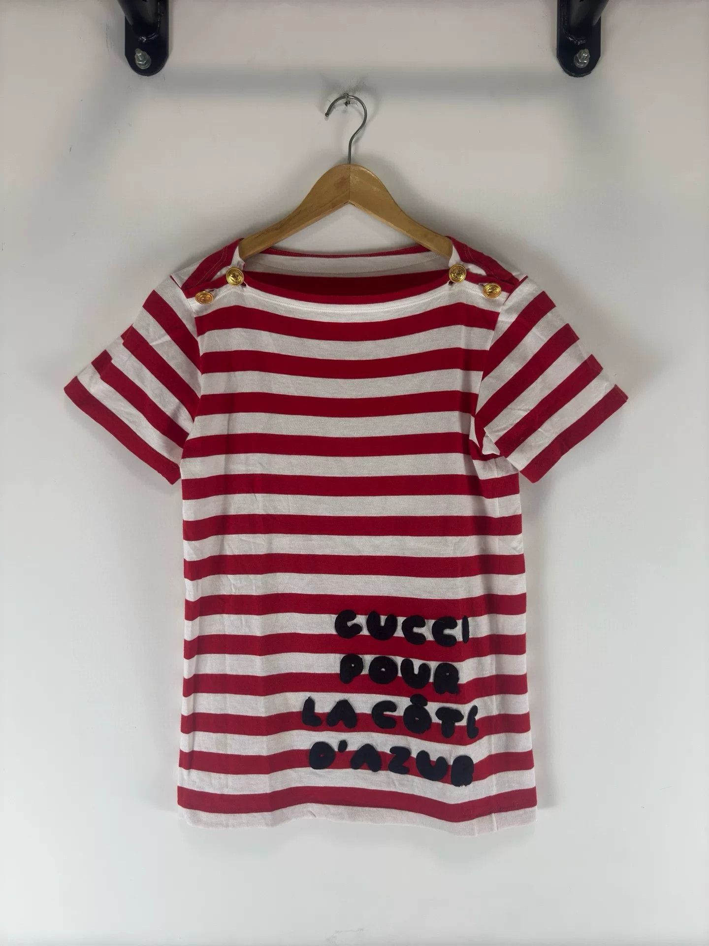 Gucci Gucci Gold Buckle Striped Short-Sleeve Size M / US 6-8 / IT 42-44 - 1 Thumbnail
