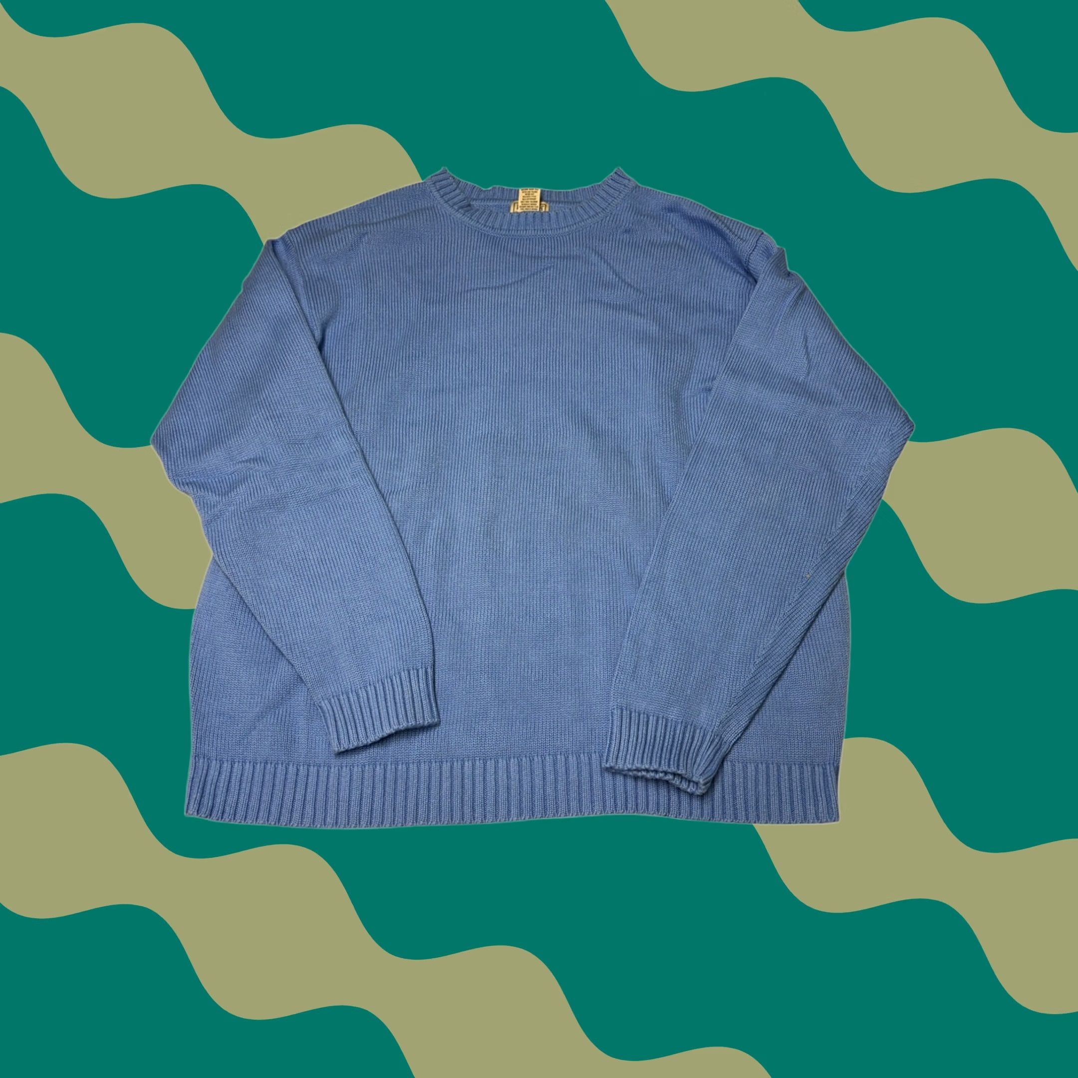 Vintage L.L. Bean Sweater Mens XL Blue Cotton Shaker Knit Crewneck Pullover Size US XL / EU 56 / 4 - 1 Thumbnail