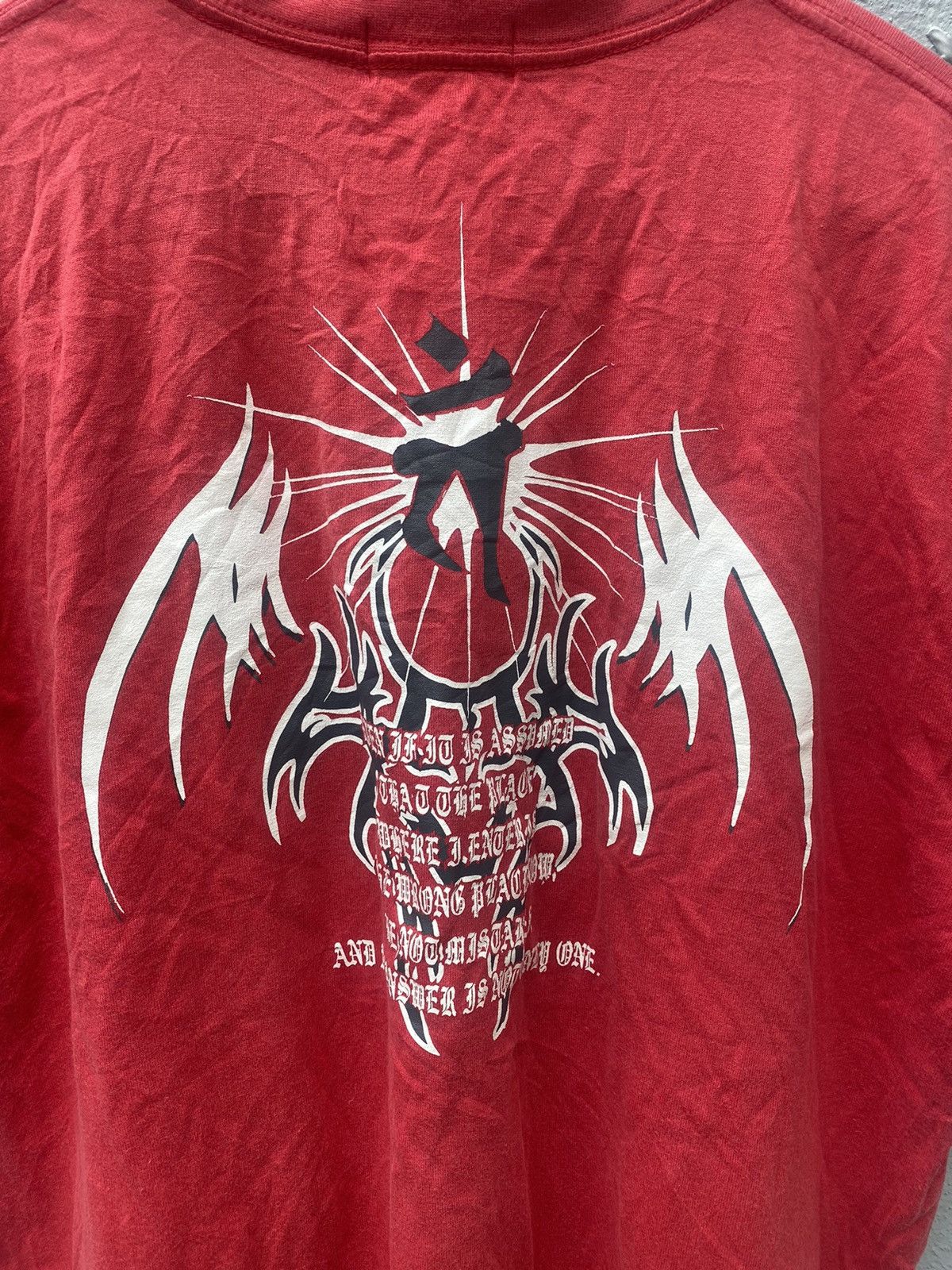 14th Addiction × Affliction × Japanese Brand Vintage y2k Mind Games Tribal Poem Double Layer Tshirt Size US L / EU 52-54 / 3 - 10 Thumbnail