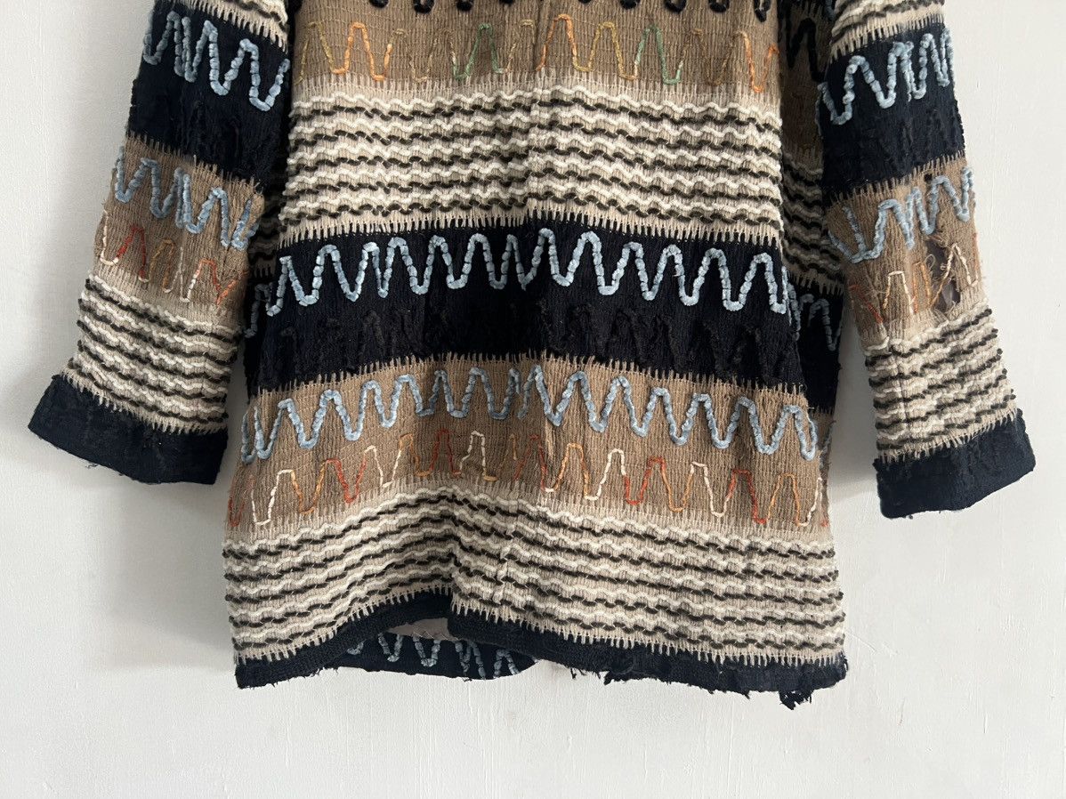 If Six Was Nine Patchwork Sashiko Dyed Button Up Fleece Japan Size US M / EU 48-50 / 2 - 11 Thumbnail