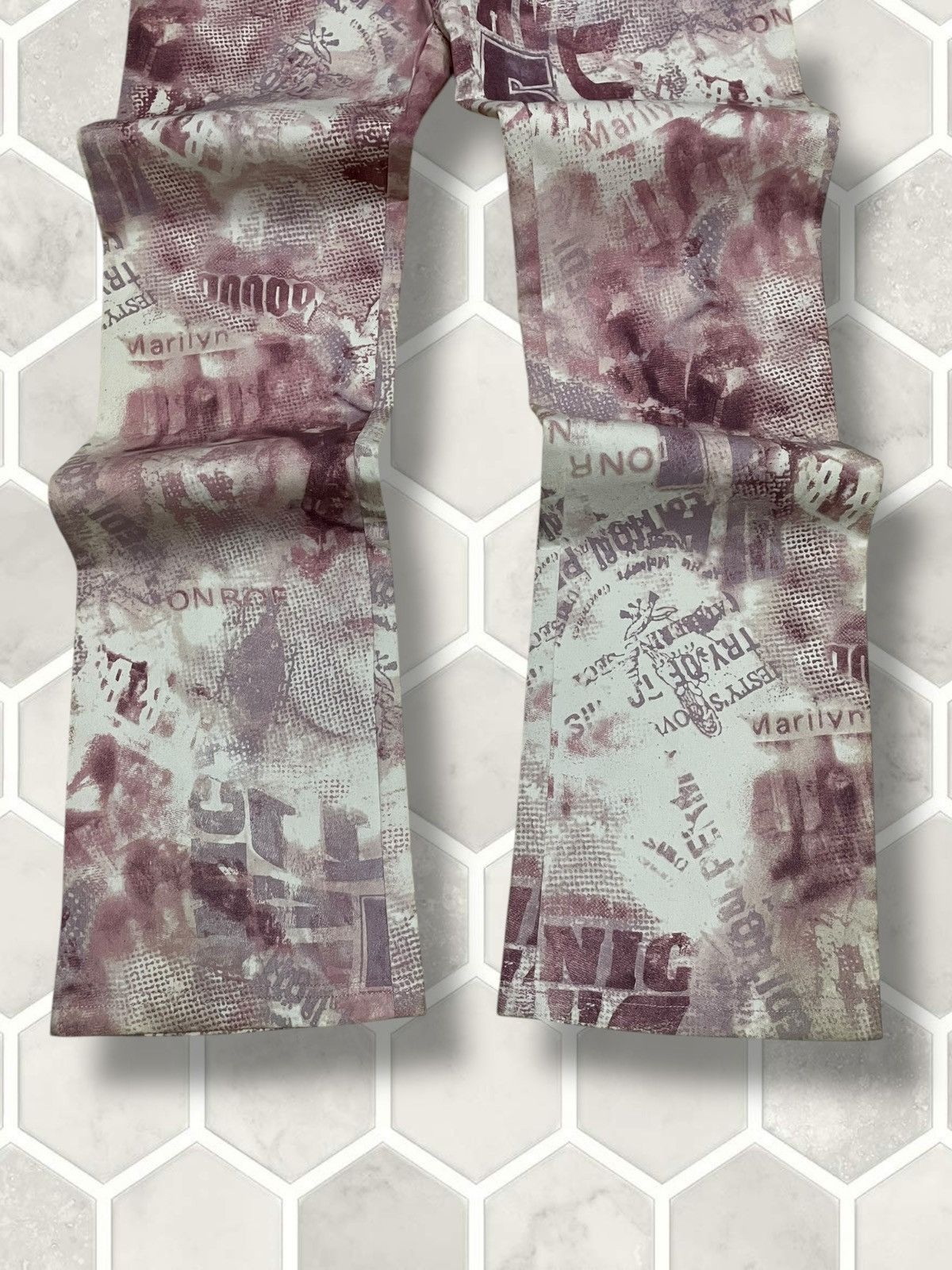 Hysteric Glamour Vintage 1990s Ghole Paris Maryline Monroe Fullprint Pant Size US 26 / EU 42 - 3 Thumbnail