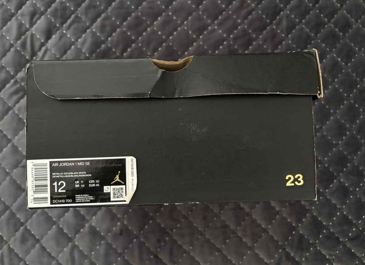 Nike AIR JORDAN 1 MID SE “Metallic Gold” Size US 12 / EU 45 - 7 Thumbnail
