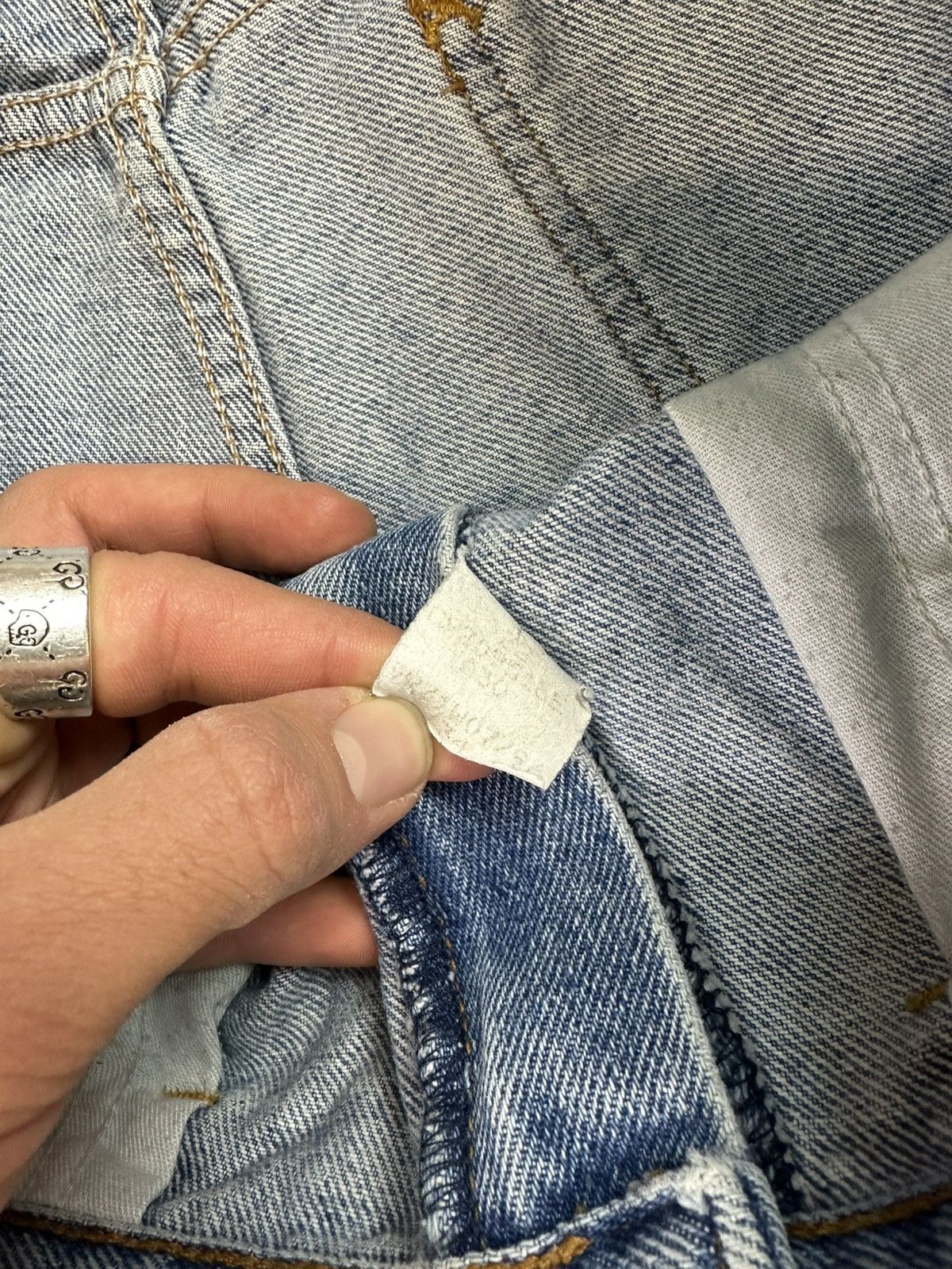 Lee × Vintage 80s Vintage Lee Distressed Light Wash Denim 34" Size US 34 / EU 50 - 10 Thumbnail