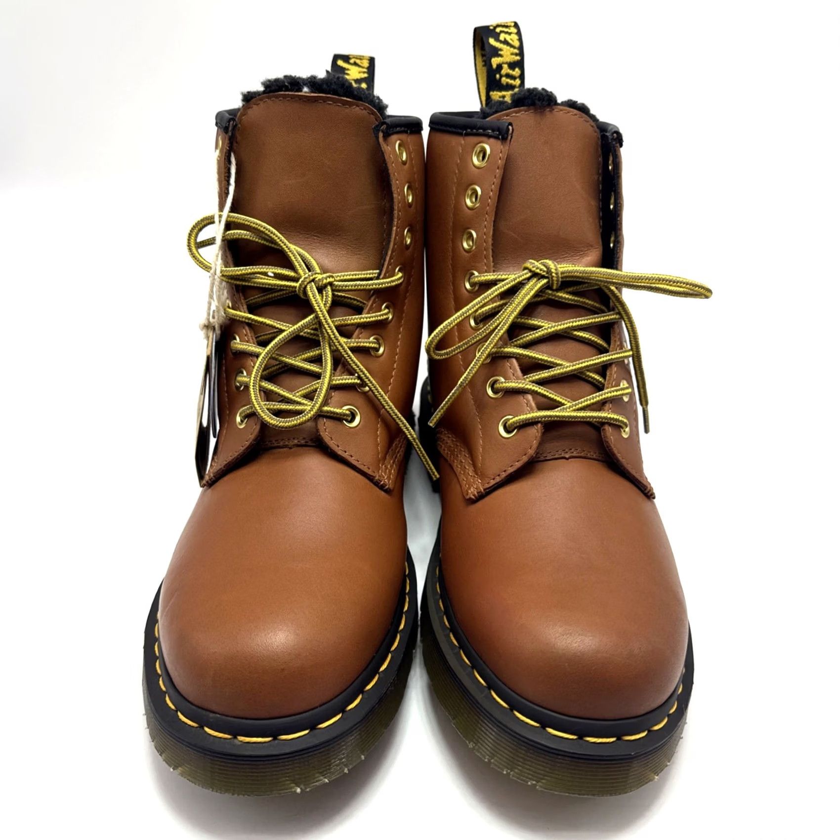 Dr. Martens Dr. Martens 1460 Leather Lace Up Boots Mens 8 Womens 9 Lt Brown Smooth Combat Leather Size US 8 / IT 38 - 3 Thumbnail