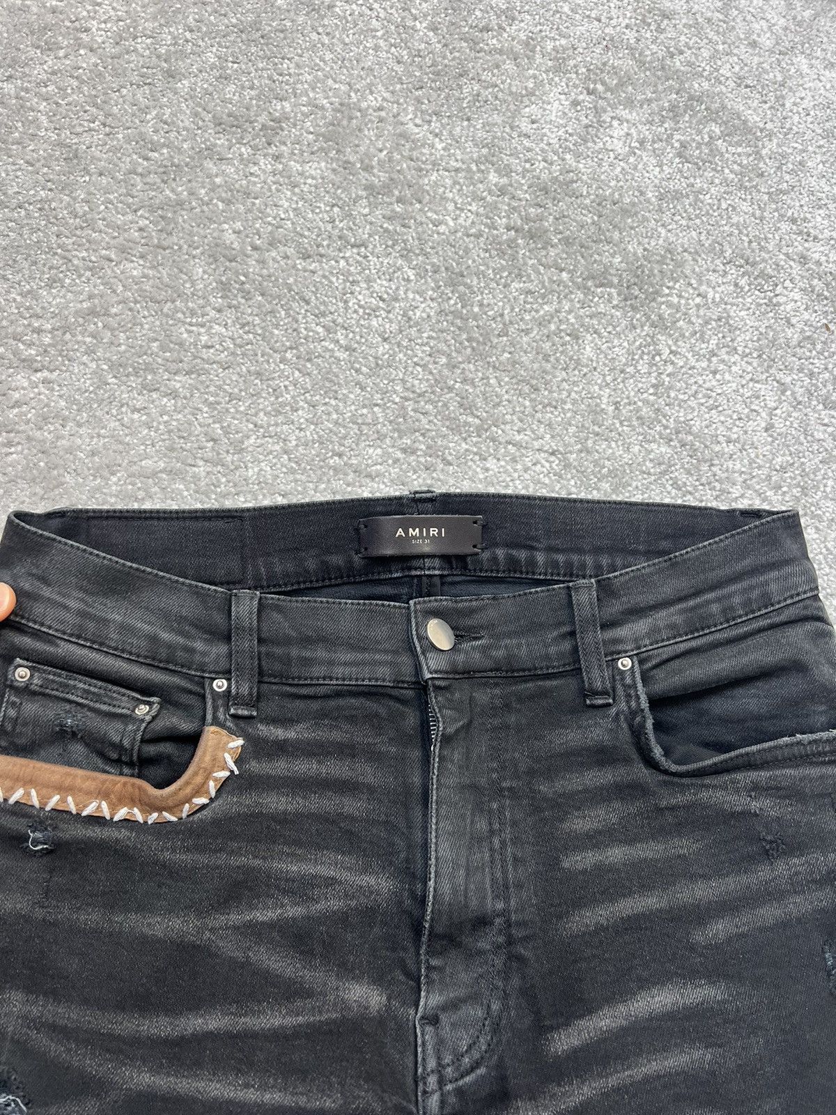 Amiri Amiri Grunge Destroyed Spliced Patch Mx-1 Jeans Size 31 Size US 31 - 6 Thumbnail