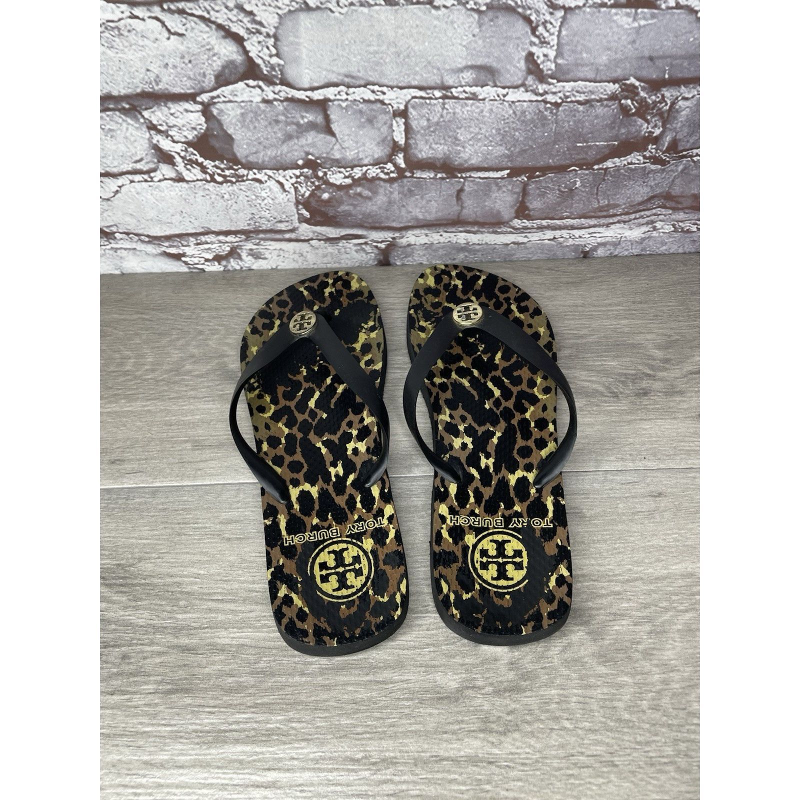 Tory Burch Tory Burch Animal Leopard Cheetah Print Black FlipFlops Sand Size US 9 / IT 39 - 5 Thumbnail
