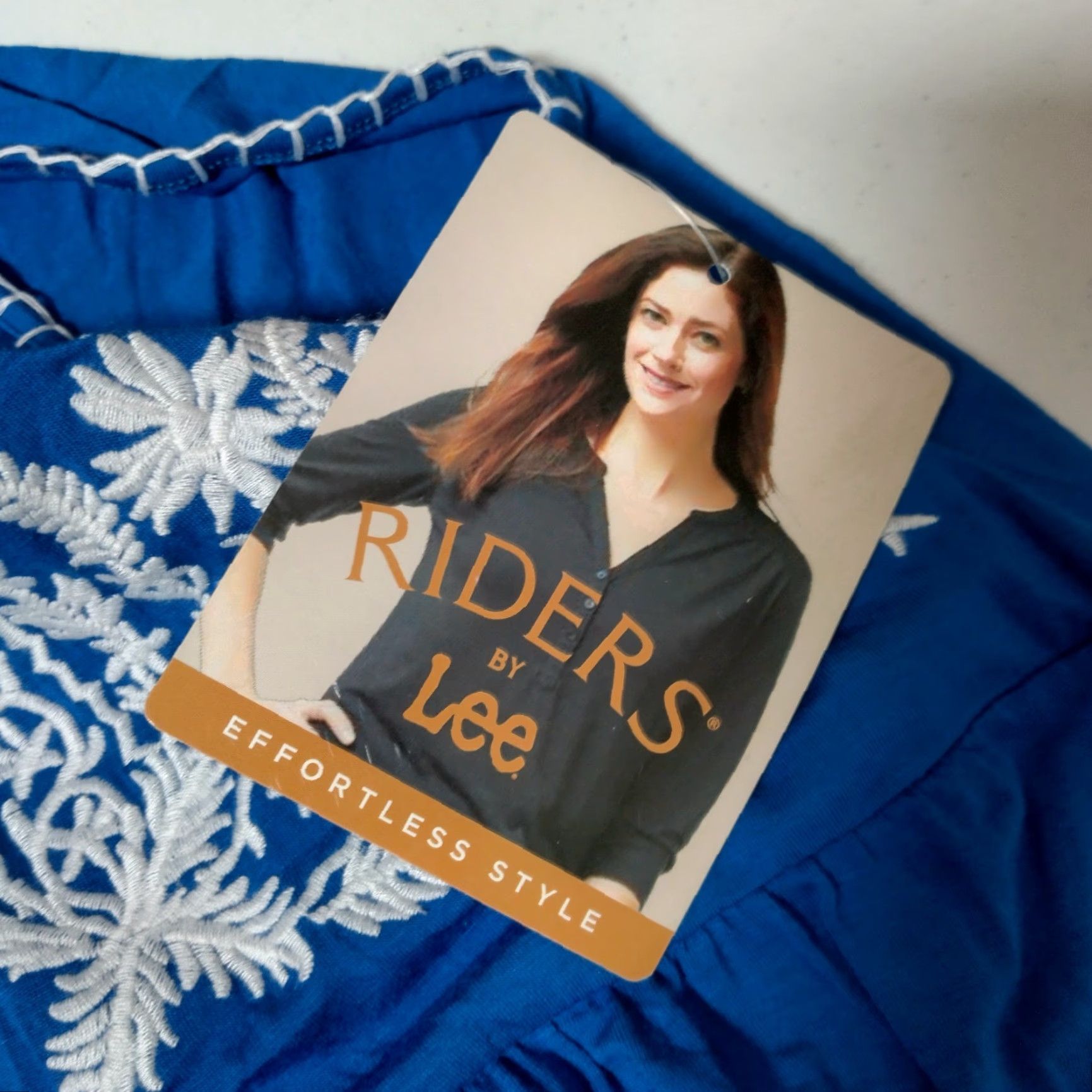 Vintage VINTAGE Riders by Lee Dress M Sleeveless Royal Blue Embroidered Floral Knit Boho Hippie Casual Sundress Womens Gene Size M / US 6-8 / IT 42-44 - 6 Thumbnail