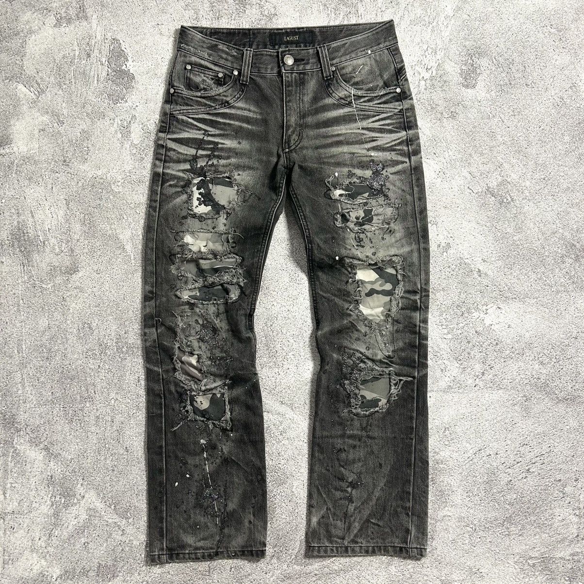 Japanese Brand Lagust Crazydistressed Denim Pants Size US 32 / EU 48 - 2 Thumbnail