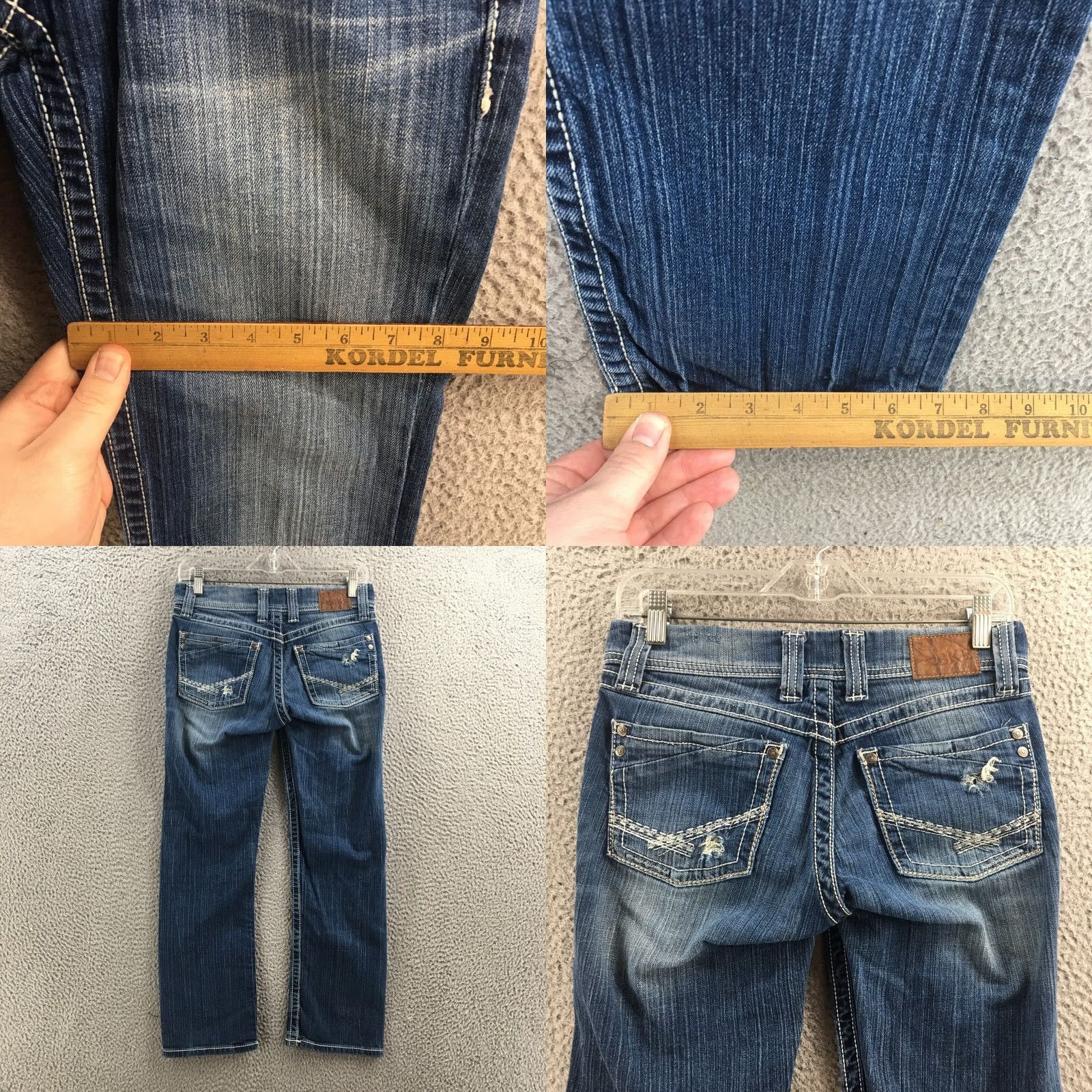 Vintage BKE Cropped Jeans Women 27 (30x26) Blue Denim Cotton Blend Low Rise Zip Size 27" / US 4 / IT 40 - 8 Thumbnail