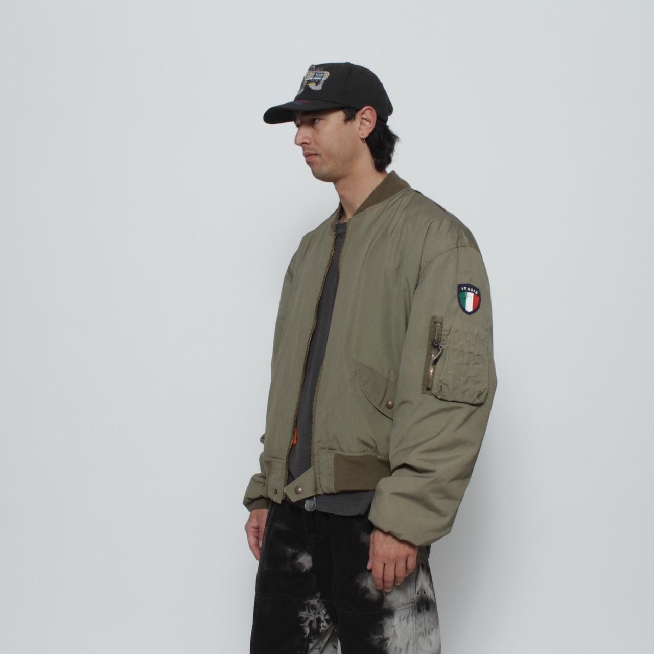 Vintage GREEN LIGHTWEIGHT ITALIAN BOMBER JACKET Size US XXL / EU 58 / 5 - 2 Thumbnail