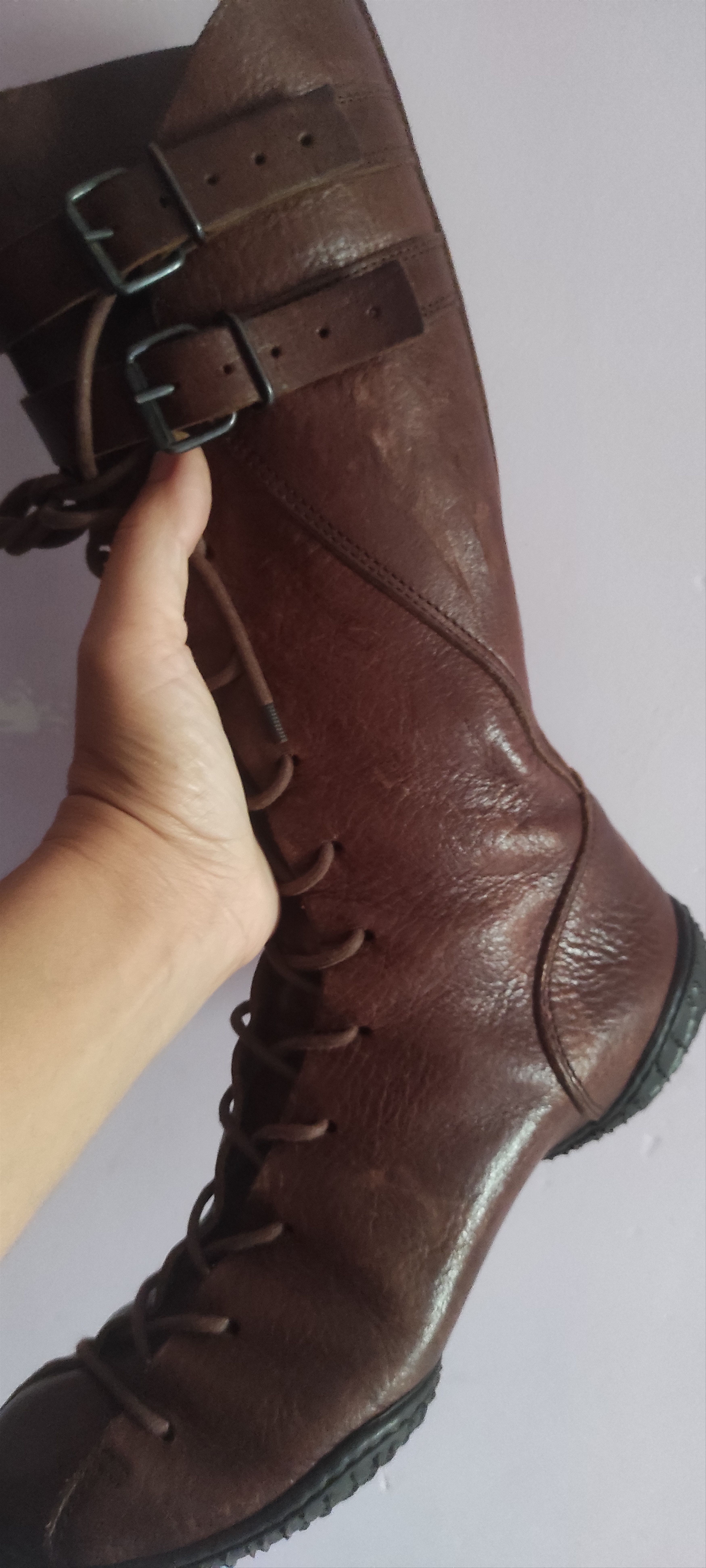 Trippen Trippen Belted Leather Women's Knee Flat Boots Made Germany Size US 7 / IT 37 - 18 Thumbnail