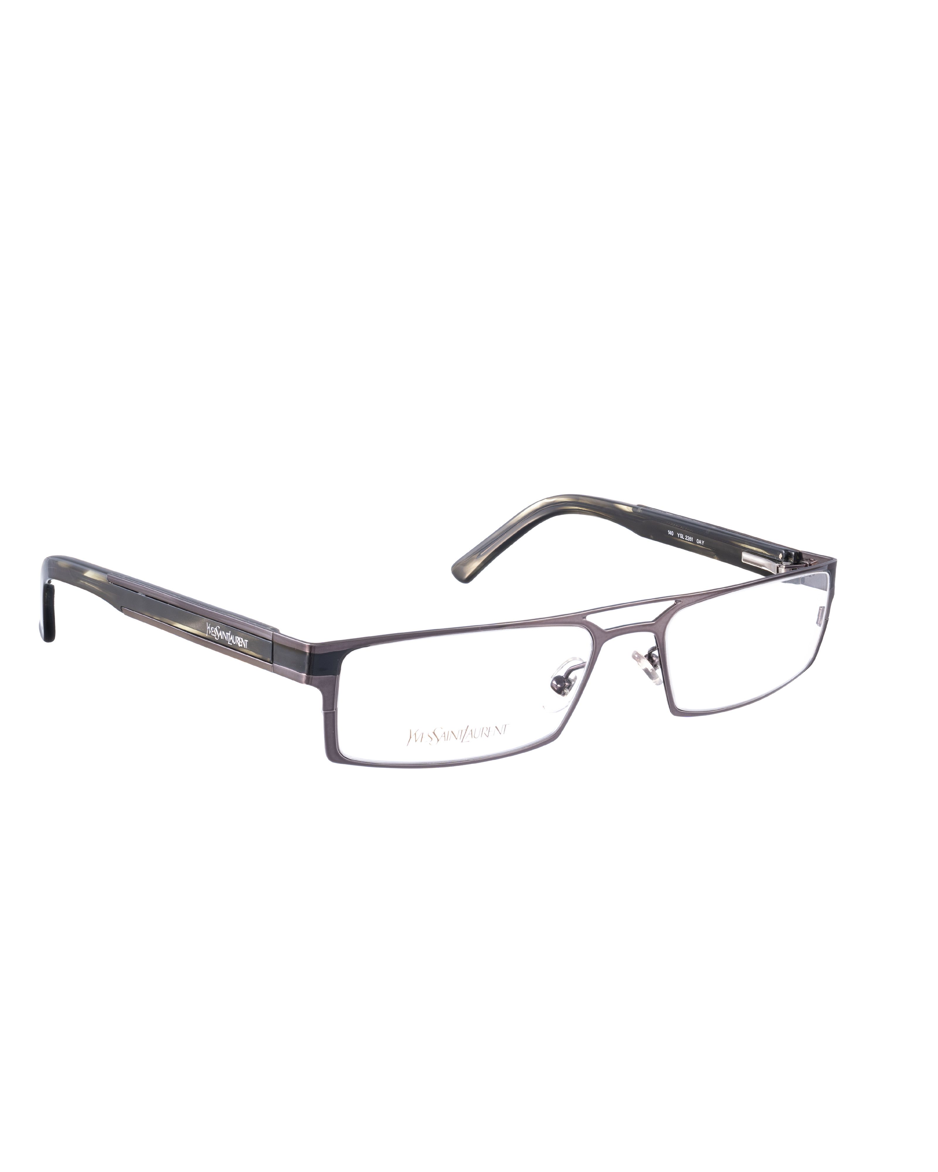 Yves Saint Laurent Yves Saint Laurent 00s Metal Black & Grey Glasses Size ONE SIZE - 3 Thumbnail