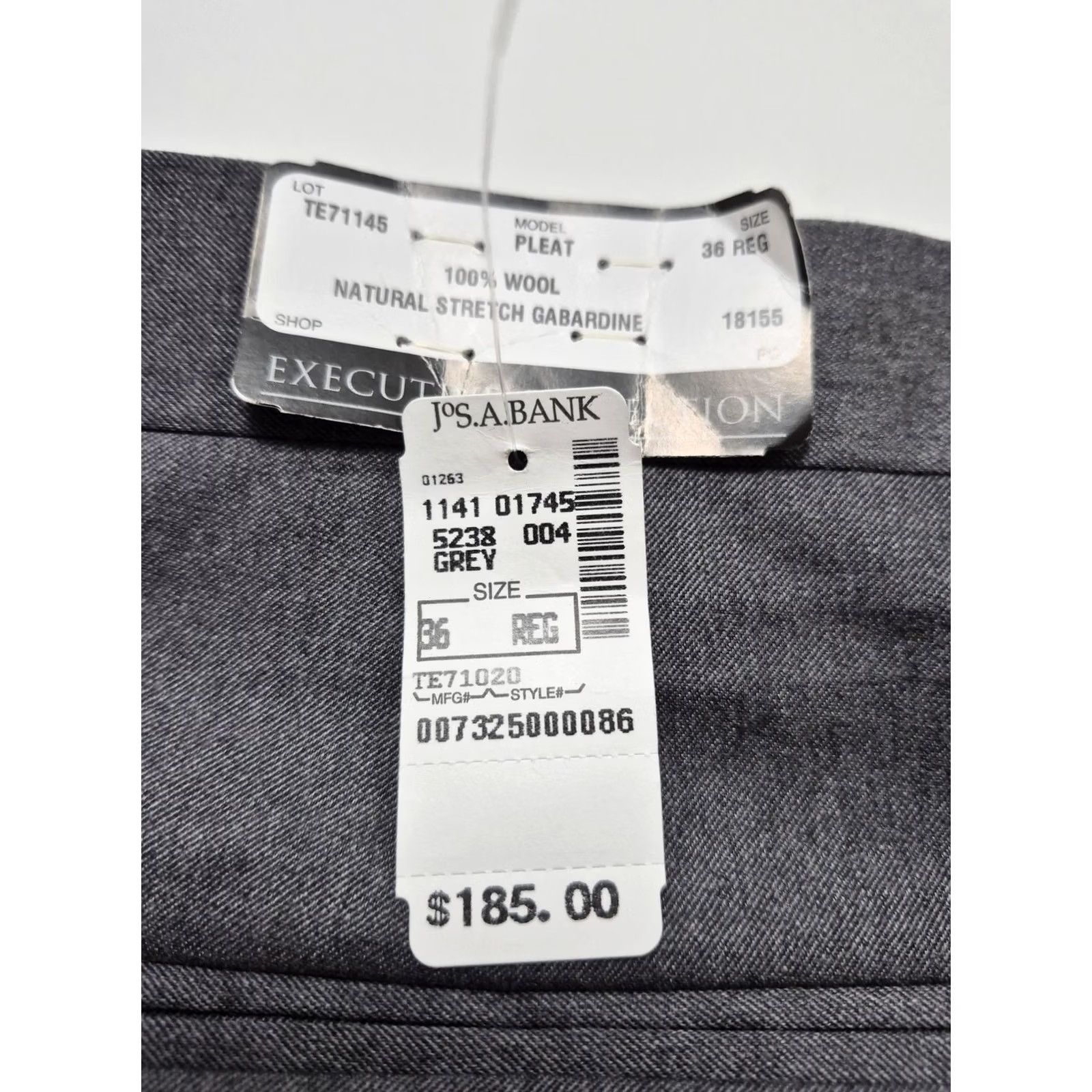 Jos. A. Bank Jos. A. Bank Dress Pants Mens 36x36 Gray Wool Pleated Straight Unhemmed NWT Size US 36 / EU 52 - 6 Thumbnail