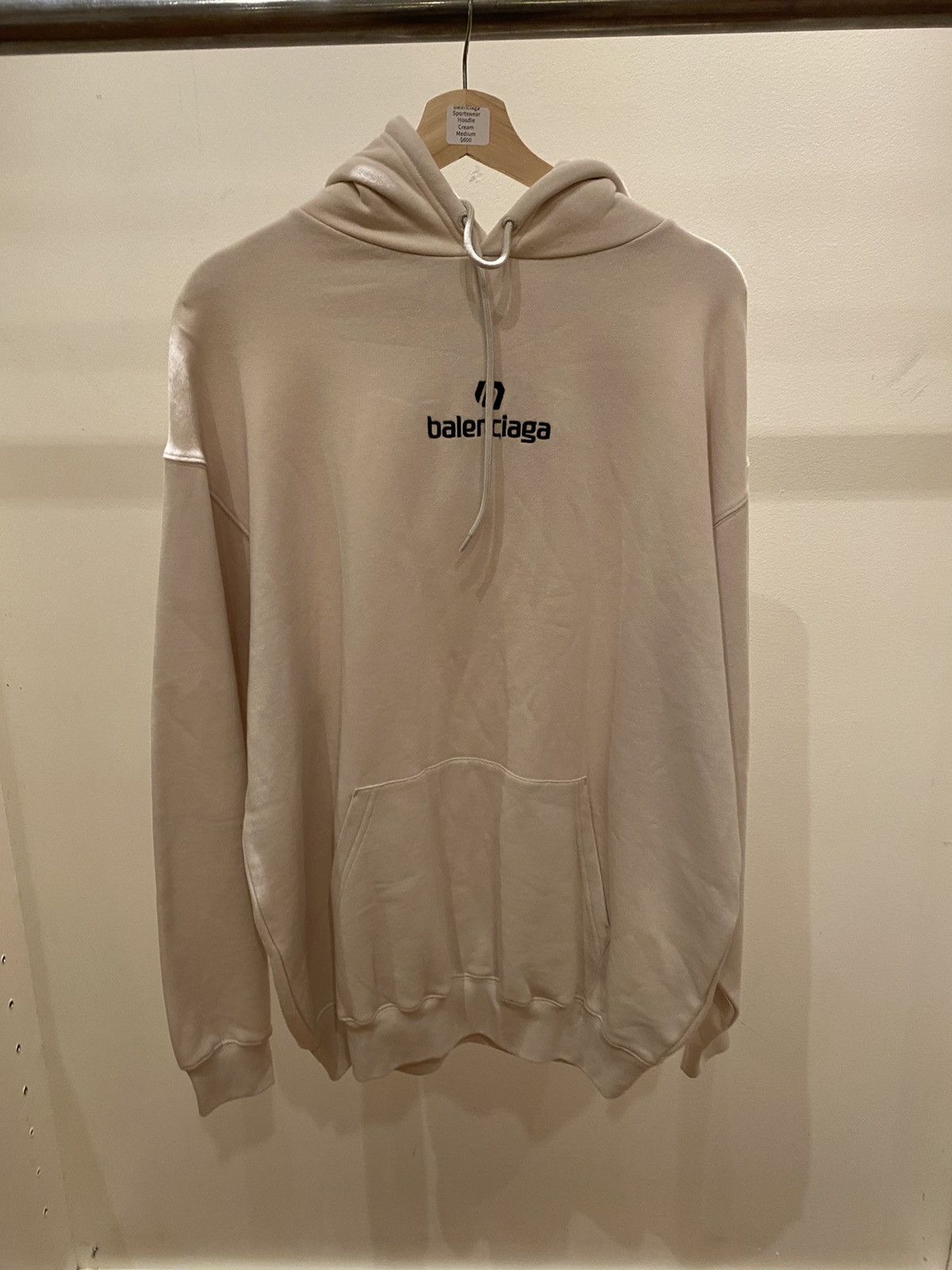 image of Balenciaga Sportswear Cream Hoodie, Men's (Size Medium)
