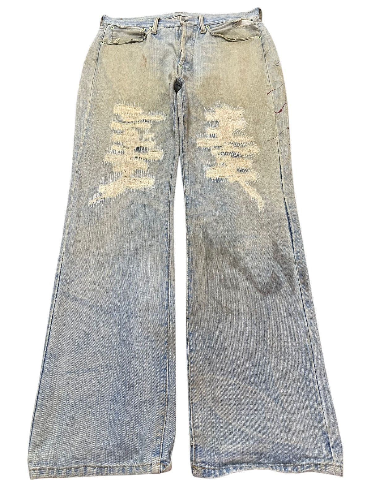 14th Addiction Vintage Japanese Brand Mud Wash Distress Paint Splatter Jean Size US 34 / EU 50 - 1 Thumbnail