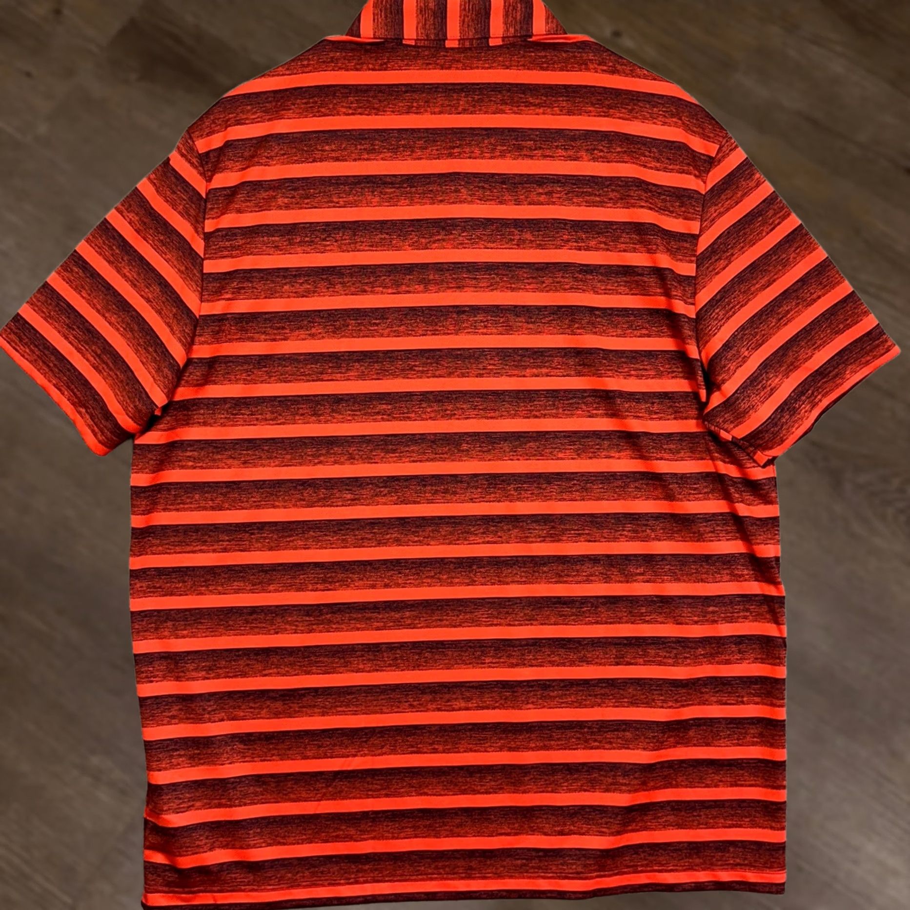 Adidas Adidas Adult Mens XL Shirt Golf Polo Orange Black Stripes Rugby Performance EUC Size US XL / EU 56 / 4 - 1 Thumbnail