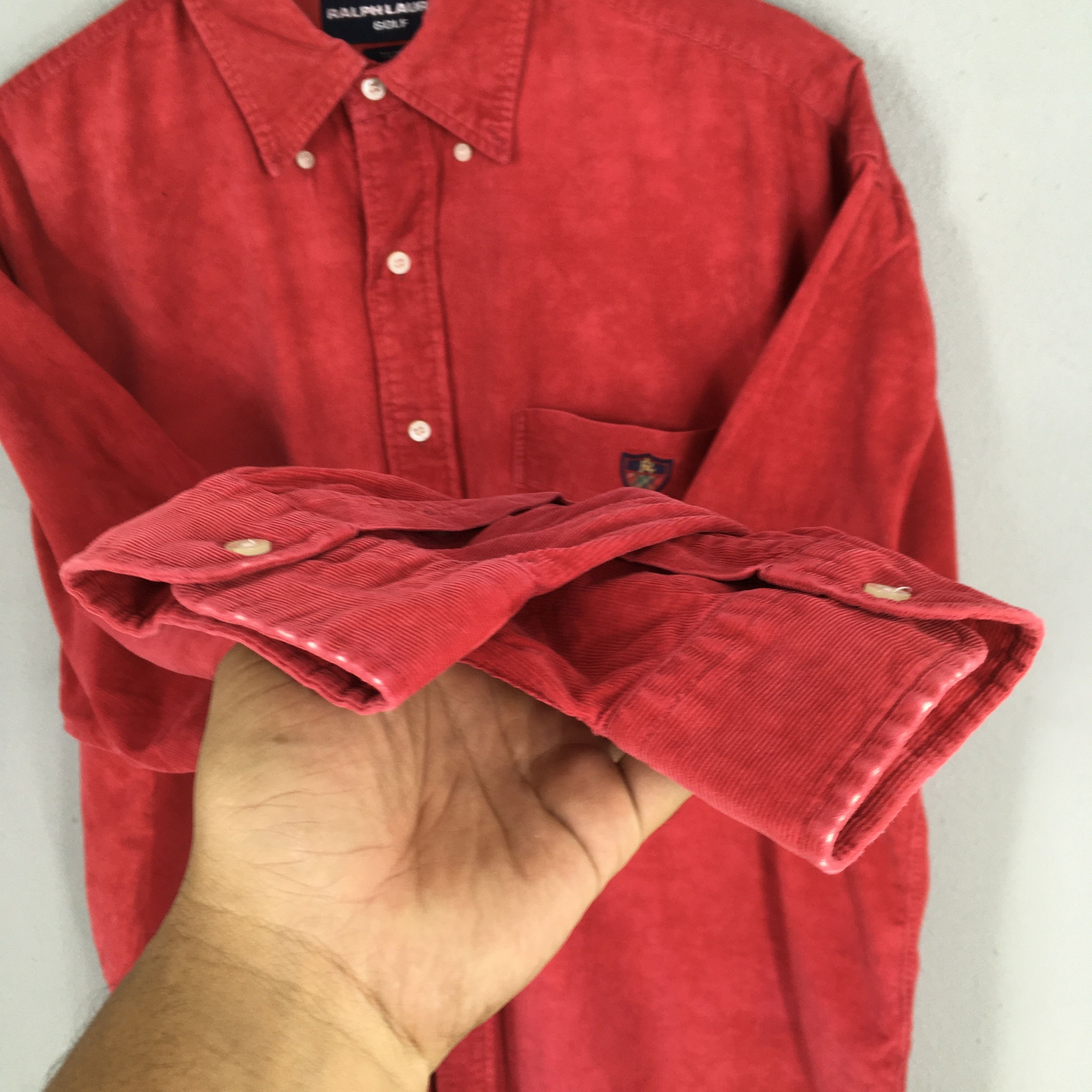 Ralph Lauren Vintage Ralph Lauren Golf Red Corduroy Shirt Large Size US L / EU 52-54 / 3 - 4 Thumbnail
