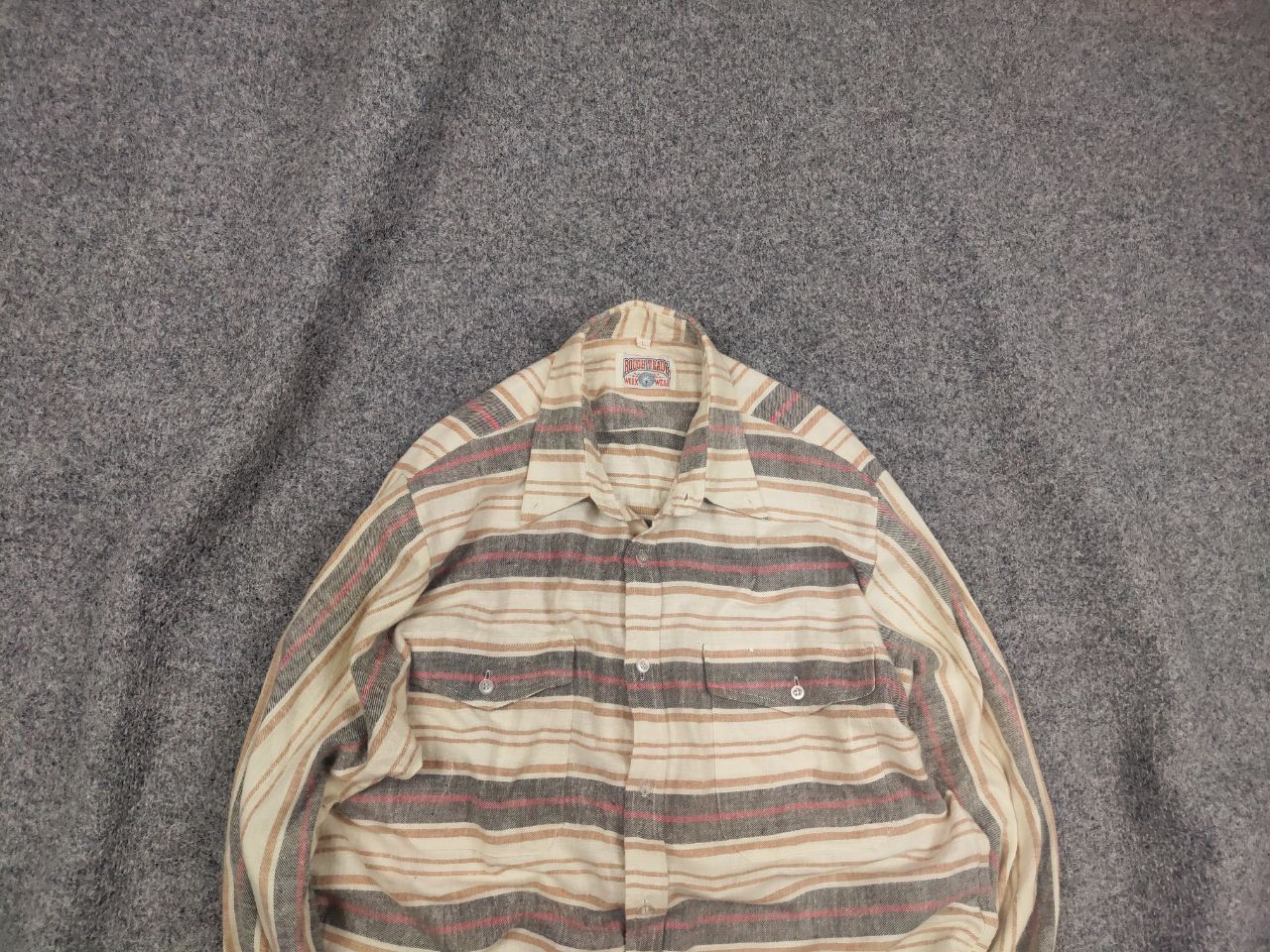 Japanese Brand Rough Trade Vintage work wear Japan button Flannel shirt Size US L / EU 52-54 / 3 - 2 Thumbnail