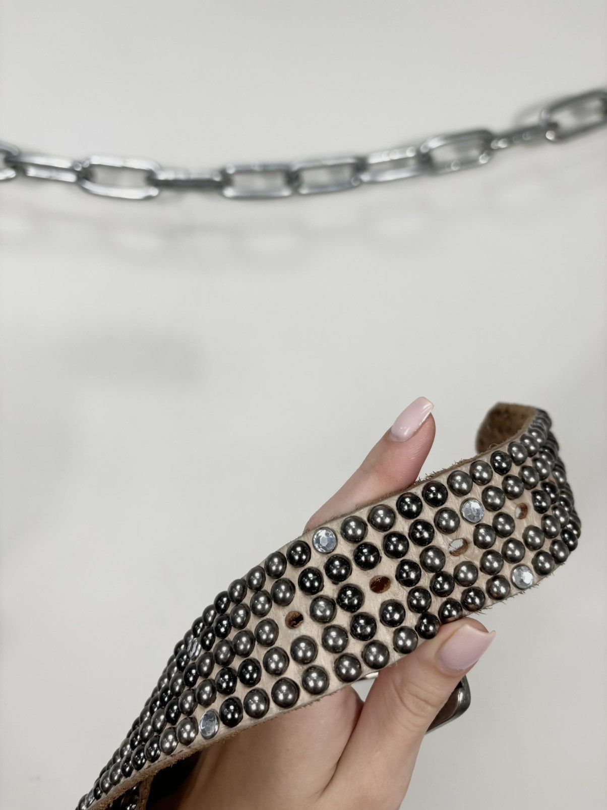 B.B. Simon Vintage B.B. Simon Style Avant Garde Studded Leather Belt Size ONE SIZE - 3 Thumbnail