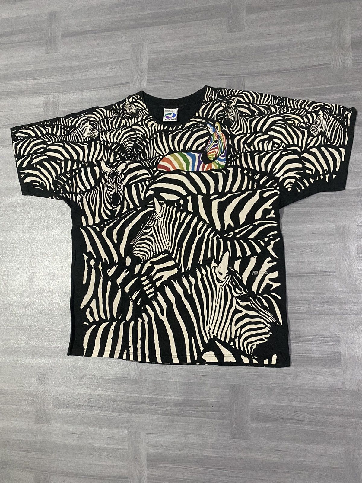 Liquid Blue Vintage 90s Liquid Blue Zebra All Over Print T-Shirt 1993 Size US L / EU 52-54 / 3 - 2 Thumbnail