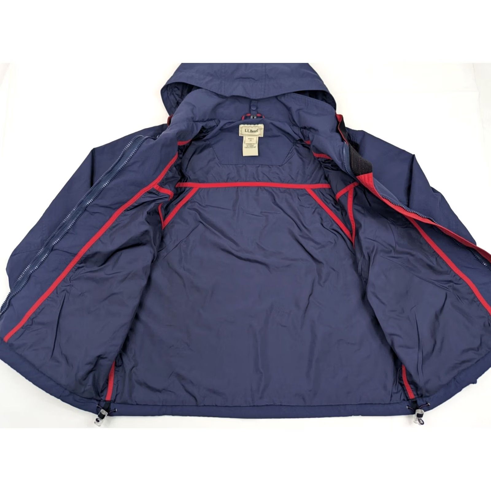Vintage VINTAGE LL Bean Rain Jacket Women M Reg Navy Blue Stowaway Hood Hooded Zipper Logo Button Liner Not Included Jacket Size M / US 6-8 / IT 42-44 - 6 Thumbnail