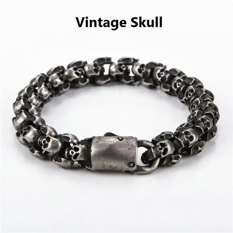 Other Punk Rock Gothic Skull Link Chain Bracelet Bangles Gift Size ONE SIZE - 7 Thumbnail