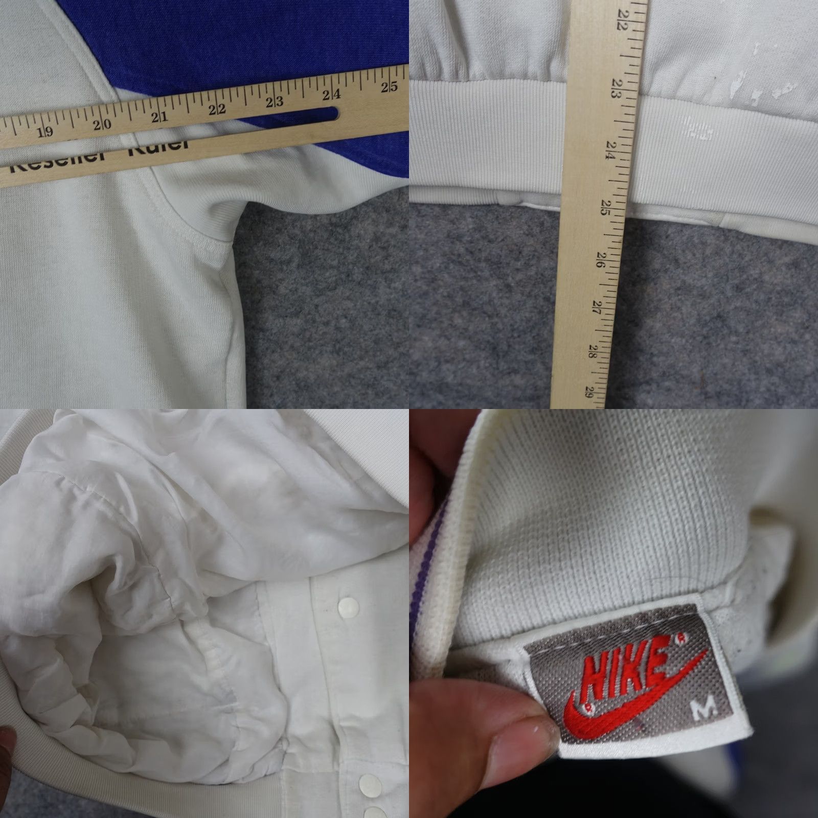 Nike VINTAGE Nike Jacket Mens M White Bomber Varsity Sweatshirt 1980s M Jacket USA 80s Mens Size US M / EU 48-50 / 2 - 11 Thumbnail