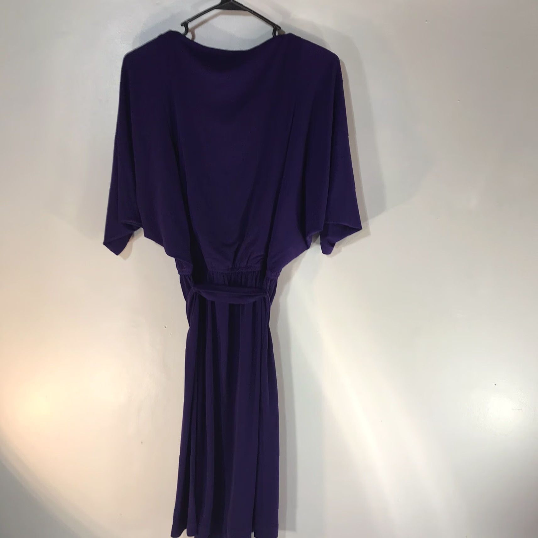 Vintage Chico's Women's Purple X-Soft Belted Midi Dress Size S Spring Summer Casual Workwear Size S / US 4 / IT 40 - 2 Thumbnail