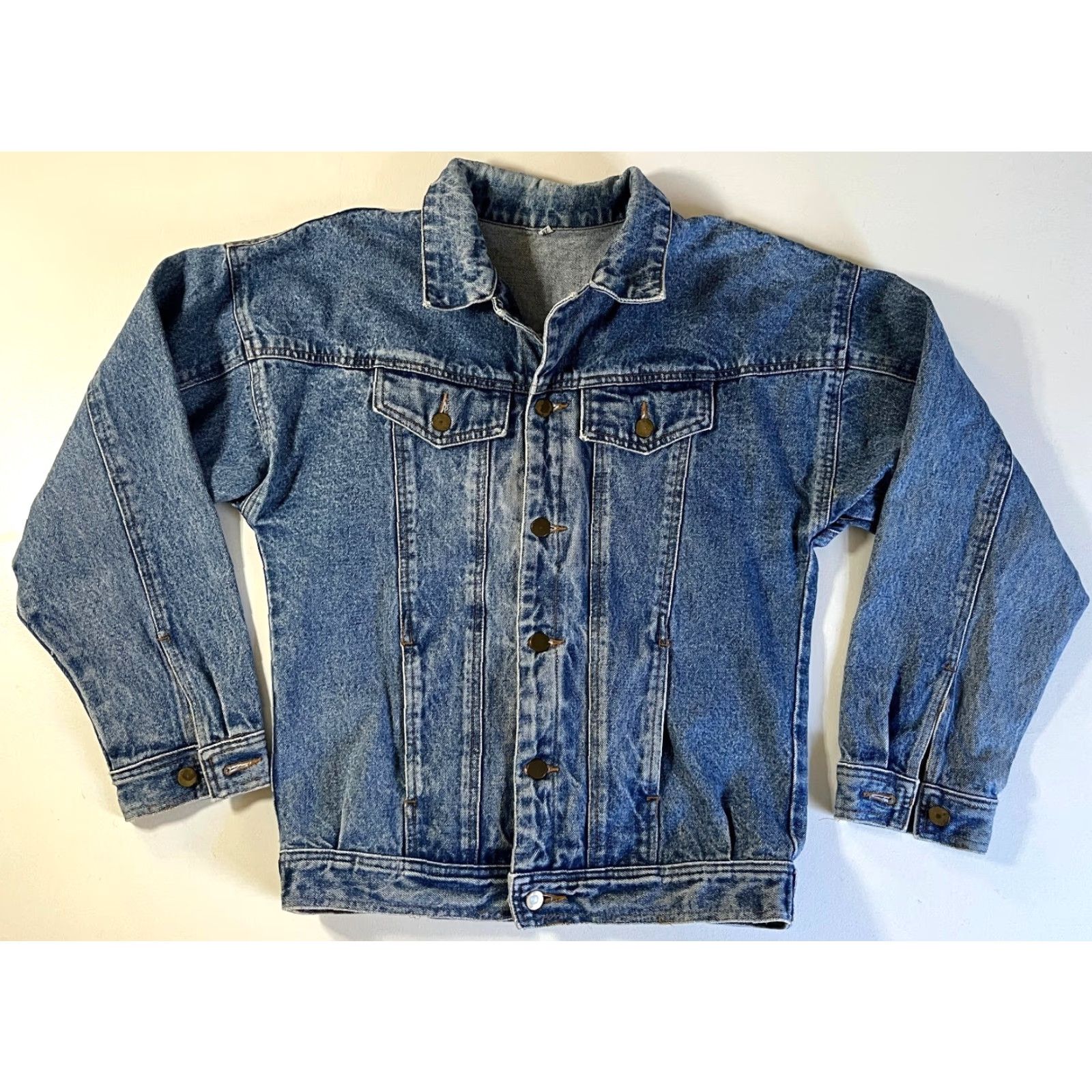 Vintage VINTAGE Denim Trucker Jacket Buckle Back Sz M Mens Jacket 90s Blue Cotton Short Size US M / EU 48-50 / 2 - 3 Thumbnail