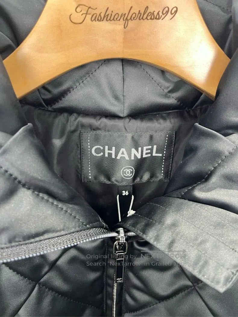 Chanel Chanel Black Logo Collar Jacket W/ Bag. Size US S / EU 44-46 / 1 - 4 Thumbnail