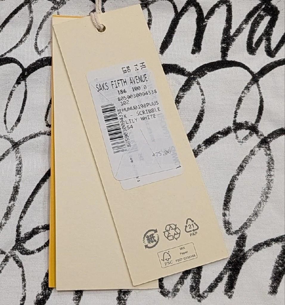 Marni MARNI Scribble Cotton Graphic Crewneck T-Shirt White 54 Size US L / EU 52-54 / 3 - 6 Thumbnail